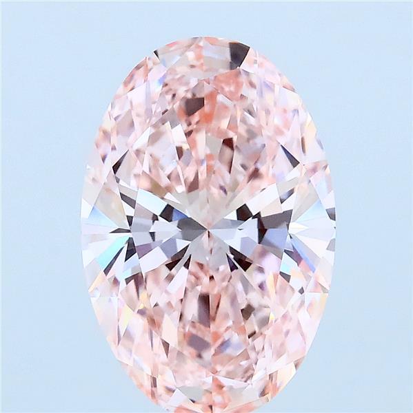 3.00 Carat Oval Lab Grown Diamond, Fancy Vivid Pink Color, VVS2 Clarity
