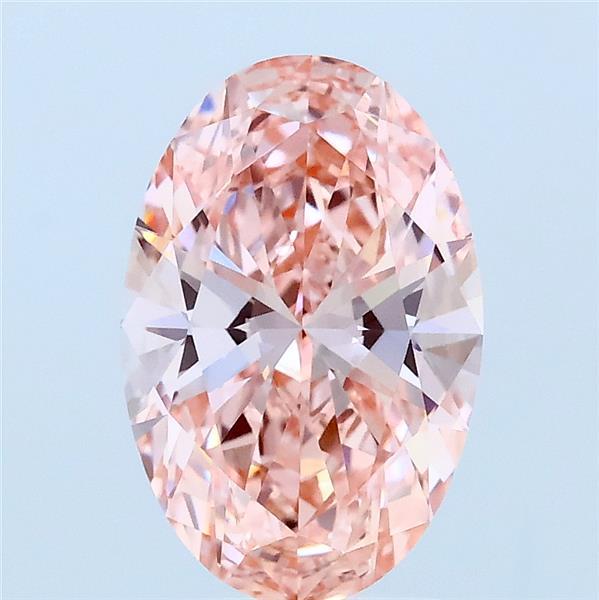 1.87 Carat Oval Lab Grown Diamond, Fancy Vivid Pink Color, VVS2 Clarity