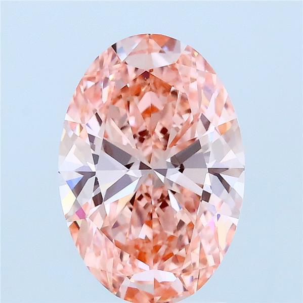 2.02 Carat Oval Lab Grown Diamond, Fancy Vivid Pink Color, VVS2 Clarity