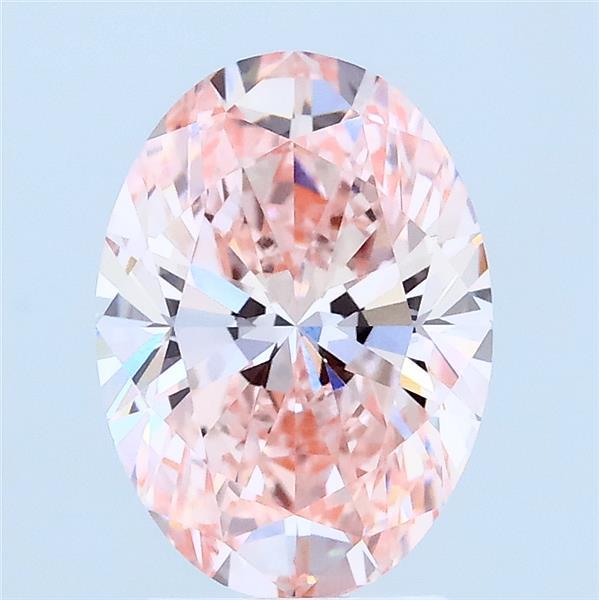 2.06 Carat Oval Lab Grown Diamond, Fancy Vivid Pink Color, VVS2 Clarity