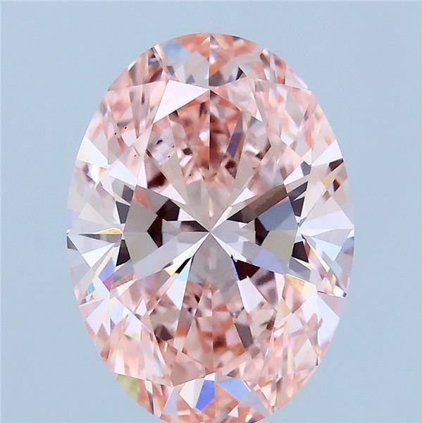 3.00 Carat Oval Lab Grown Diamond, Fancy Vivid Pink Color, VS1 Clarity