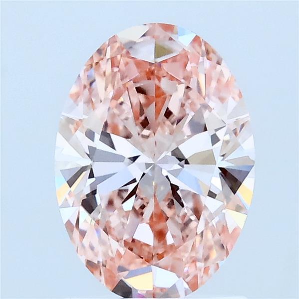 1.50 Carat Oval Lab Grown Diamond, Fancy Vivid Pink Color, VS1 Clarity