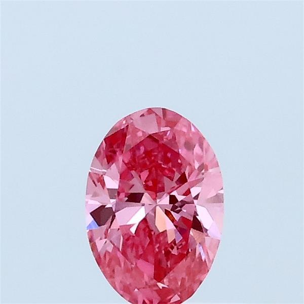0.35 Carat Oval Lab Grown Diamond, Fancy Vivid Pink Color, VVS2 Clarity
