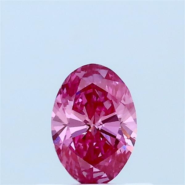 0.37 Carat Oval Lab Grown Diamond, Fancy Vivid Pink Color, VS2 Clarity