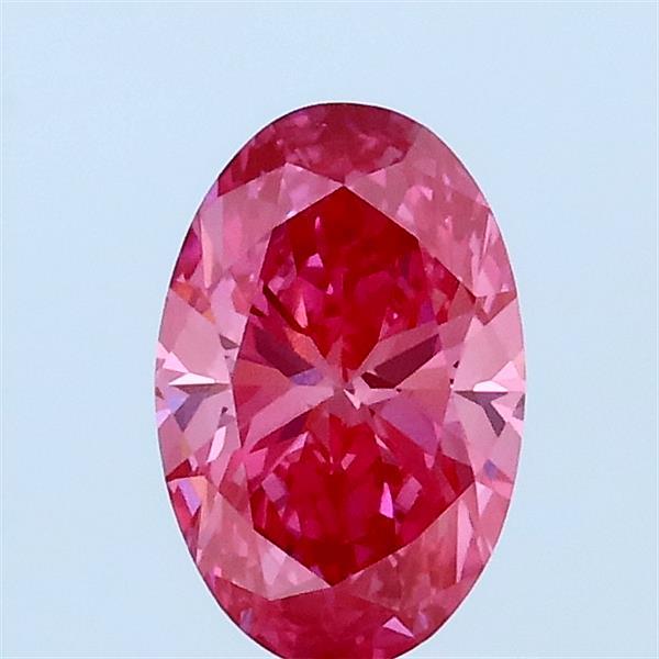 0.73 Carat Oval Lab Grown Diamond, Fancy Vivid Pink Color, VVS2 Clarity