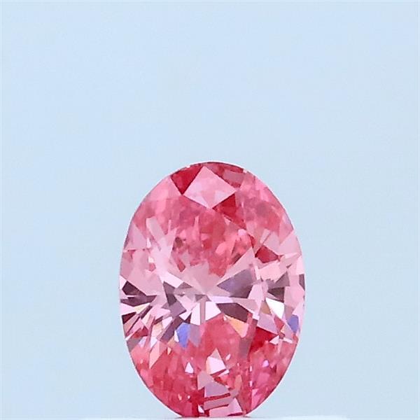 0.30 Carat Oval Lab Grown Diamond, Fancy Vivid Pink Color, VS1 Clarity
