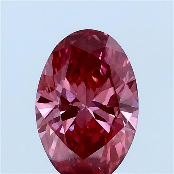 0.74 Carat Oval Lab Grown Diamond, Fancy Vivid Pink Color, VS2 Clarity