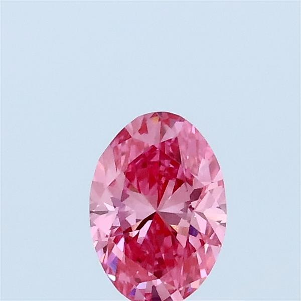 0.35 Carat Oval Lab Grown Diamond, Fancy Vivid Pink Color, VVS2 Clarity