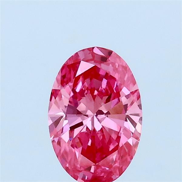 0.51 Carat Oval Lab Grown Diamond, Fancy Vivid Pink Color, VVS2 Clarity