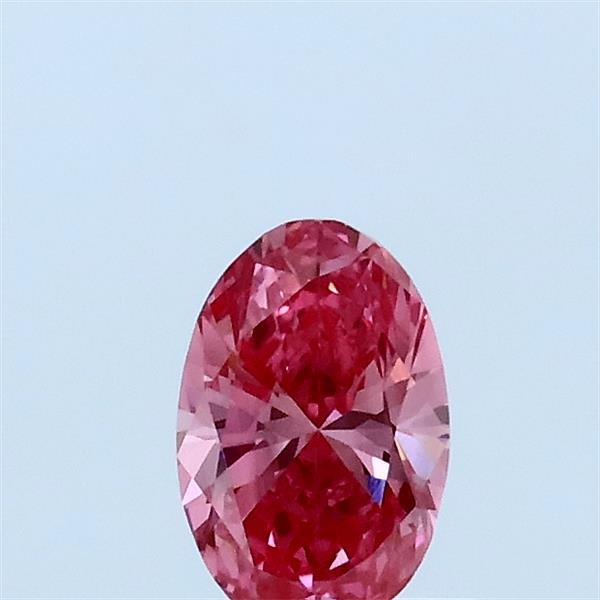 0.37 Carat Oval Lab Grown Diamond, Fancy Vivid Pink Color, VS1 Clarity