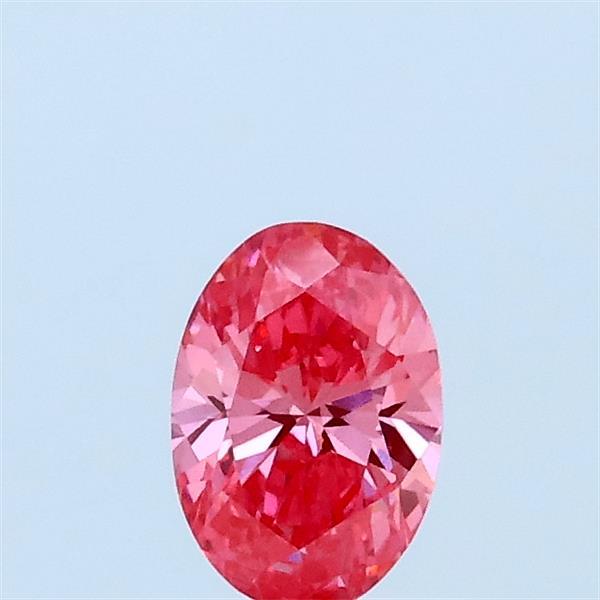 0.34 Carat Oval Lab Grown Diamond, Fancy Vivid Pink Color, VS1 Clarity