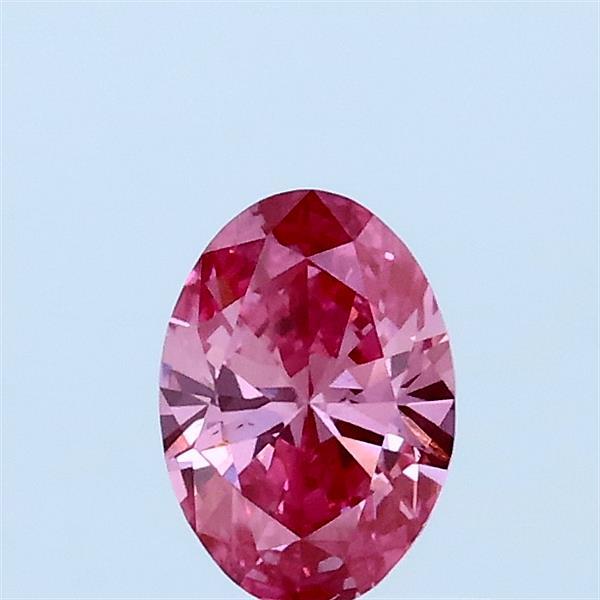 0.38 Carat Oval Lab Grown Diamond, Fancy Vivid Pink Color, VS2 Clarity