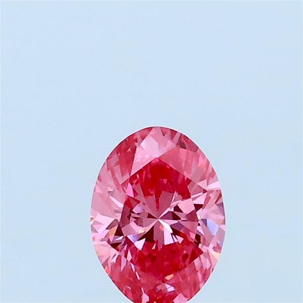 0.30 Carat Oval Lab Grown Diamond, Fancy Vivid Pink Color, VS2 Clarity