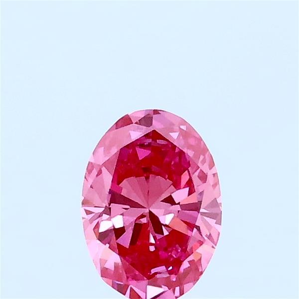 0.35 Carat Oval Lab Grown Diamond, Fancy Vivid Pink Color, VS1 Clarity