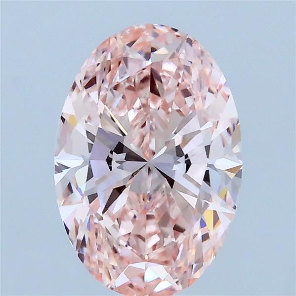 1.50 Carat Oval Lab Grown Diamond, Fancy Vivid Pink Color, VS1 Clarity
