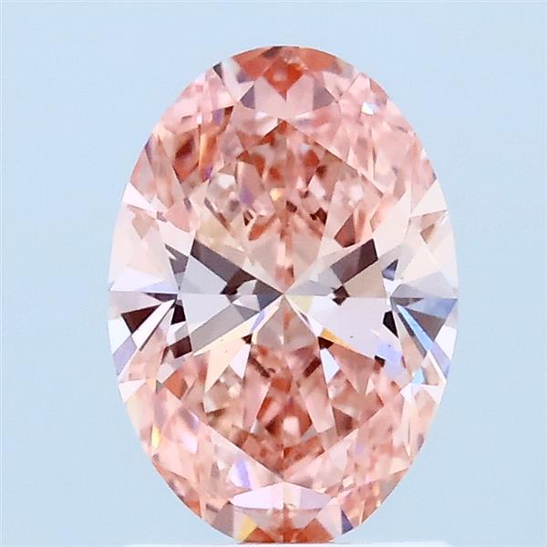 1.02 Carat Oval Lab Grown Diamond, Fancy Vivid Pink Color, VS1 Clarity