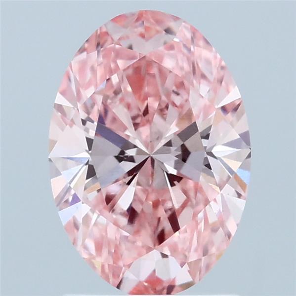 1.75 Carat Oval Lab Grown Diamond, Fancy Vivid Pink Color, VS2 Clarity