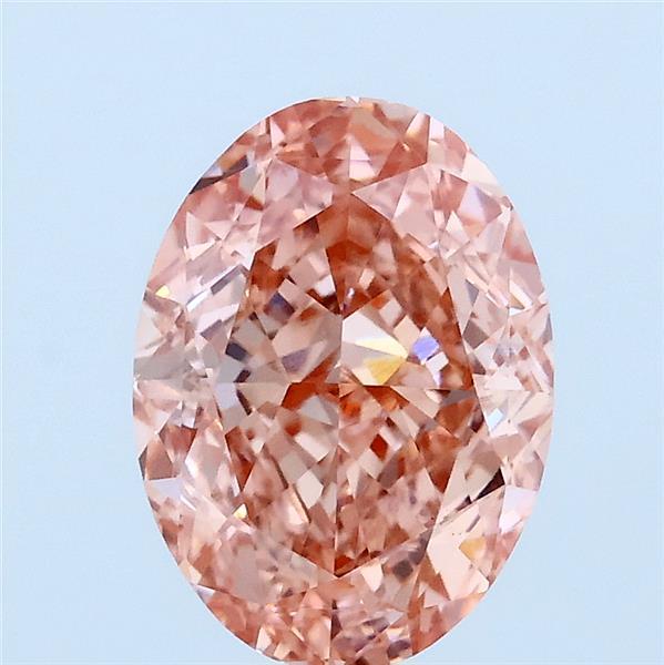 2.51 Carat Oval Lab Grown Diamond, Fancy Vivid Pink Color, VS1 Clarity