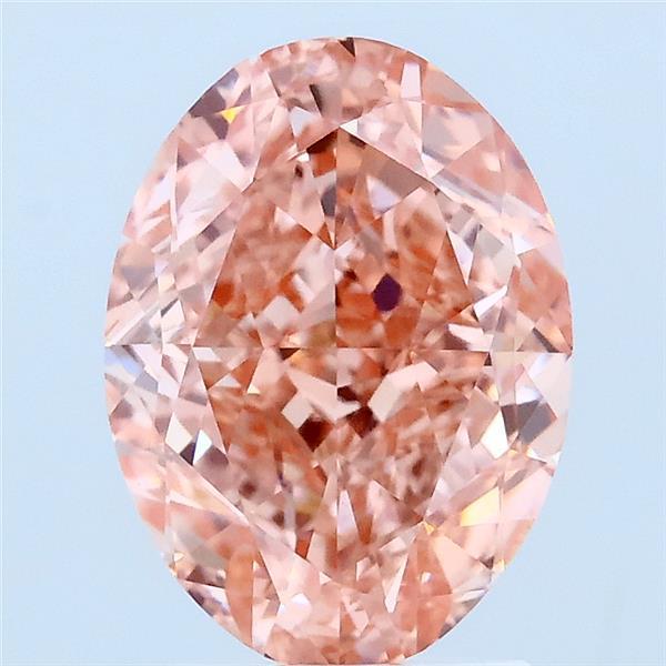 3.00 Carat Oval Lab Grown Diamond, Fancy Vivid Pink Color, VS1 Clarity