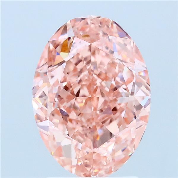 2.41 Carat Oval Lab Grown Diamond, Fancy Vivid Pink Color, VS1 Clarity