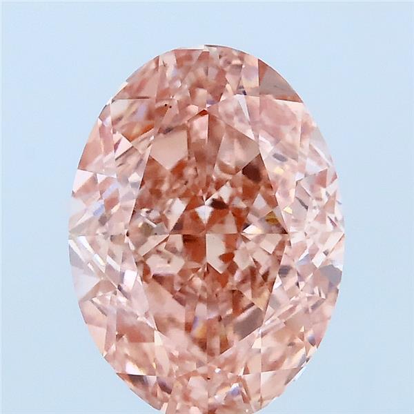 3.15 Carat Oval Lab Grown Diamond, Fancy Vivid Pink Color, VS1 Clarity