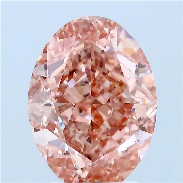 3.00 Carat Oval Lab Grown Diamond, Fancy Vivid Pink Color, VVS2 Clarity