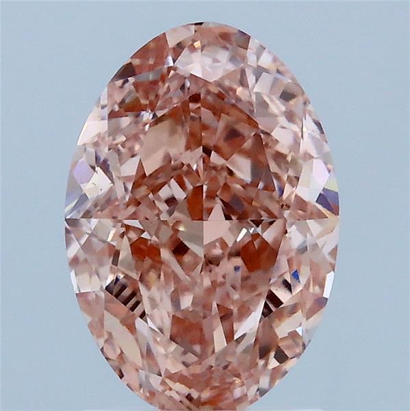 2.16 Carat Oval Lab Grown Diamond, Fancy Vivid Pink Color, VS1 Clarity