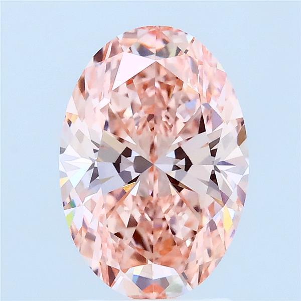 1.78 Carat Oval Lab Grown Diamond, Fancy Vivid Pink Color, VVS2 Clarity