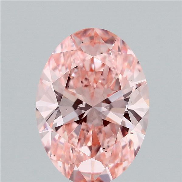 2.12 Carat Oval Lab Grown Diamond, Fancy Vivid Pink Color, VS2 Clarity