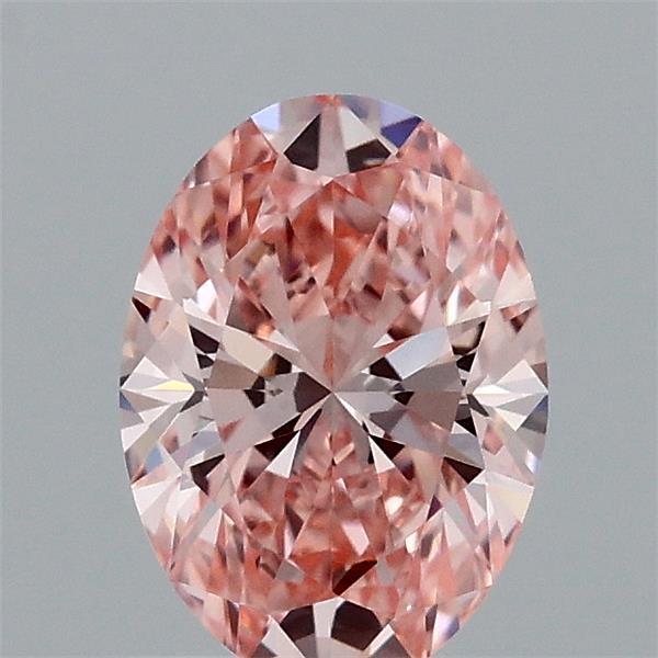 0.94 Carat Oval Lab Grown Diamond, Fancy Vivid Pink Color, VVS2 Clarity