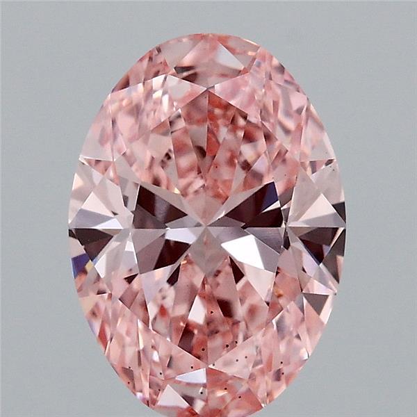 1.77 Carat Oval Lab Grown Diamond, Fancy Vivid Pink Color, VS2 Clarity