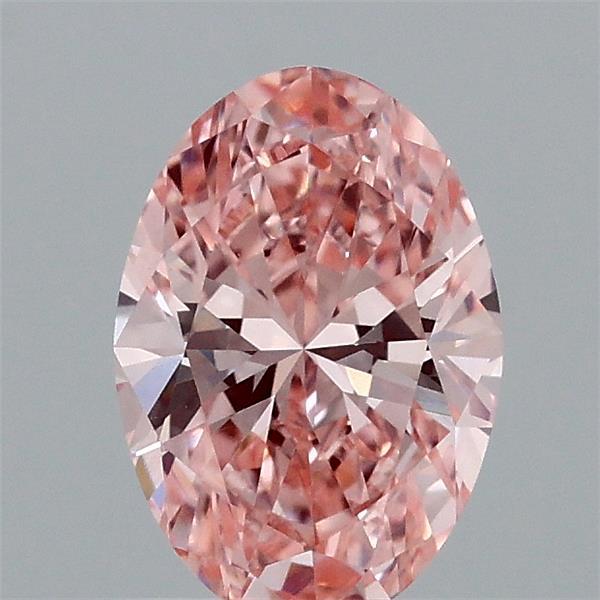 0.93 Carat Oval Lab Grown Diamond, Fancy Vivid Pink Color, VVS2 Clarity