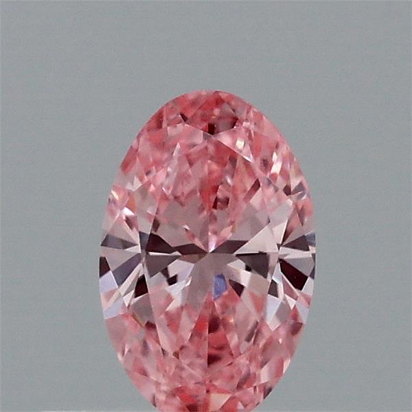 0.32 Carat Oval Lab Grown Diamond, Fancy Vivid Pink Color, VVS2 Clarity