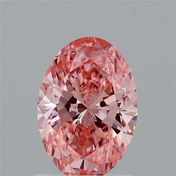 1.13 Carat Oval Lab Grown Diamond, Fancy Vivid Pink Color, VS1 Clarity