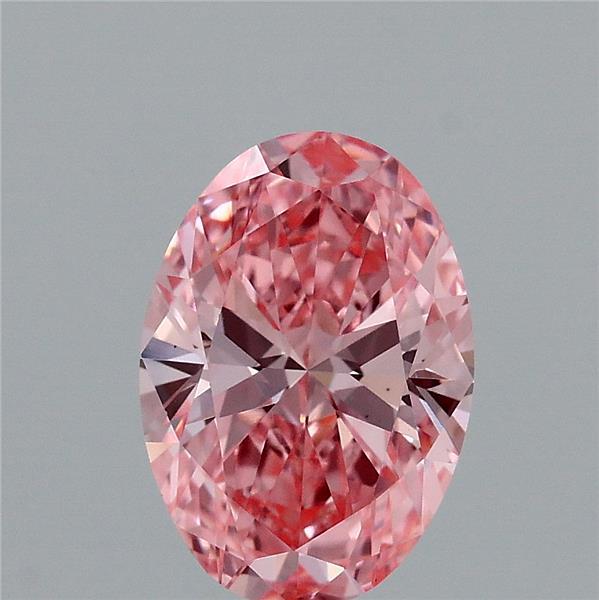 1.59 Carat Oval Lab Grown Diamond, Fancy Vivid Pink Color, VS1 Clarity