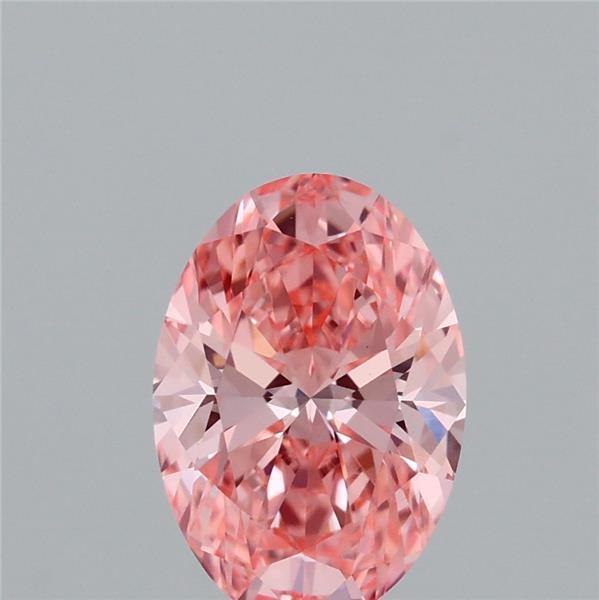 1.54 Carat Oval Lab Grown Diamond, Fancy Vivid Pink Color, VVS2 Clarity