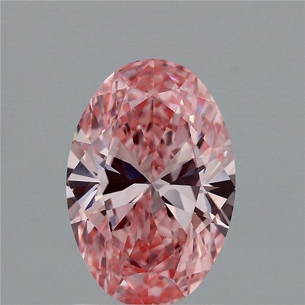 1.54 Carat Oval Lab Grown Diamond, Fancy Vivid Pink Color, VVS2 Clarity