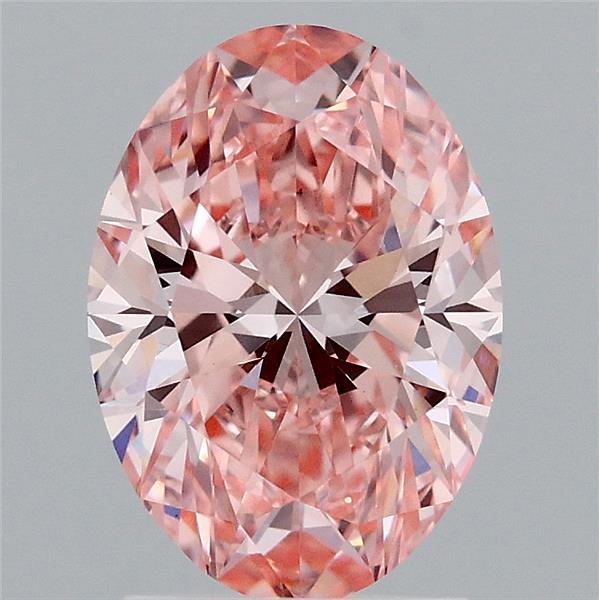 1.95 Carat Oval Lab Grown Diamond, Fancy Vivid Pink Color, VS1 Clarity