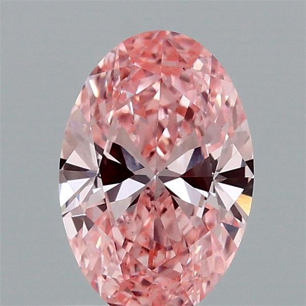0.90 Carat Oval Lab Grown Diamond, Fancy Vivid Pink Color, VS1 Clarity