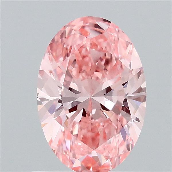 0.94 Carat Oval Lab Grown Diamond, Fancy Vivid Pink Color, VVS2 Clarity
