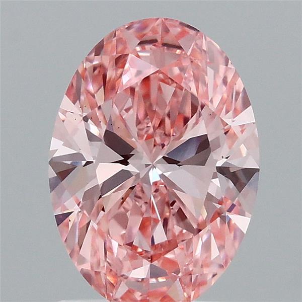 1.52 Carat Oval Lab Grown Diamond, Fancy Vivid Pink Color, VS2 Clarity