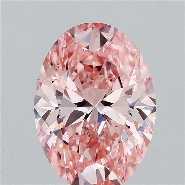 1.50 Carat Oval Lab Grown Diamond, Fancy Vivid Pink Color, VS2 Clarity