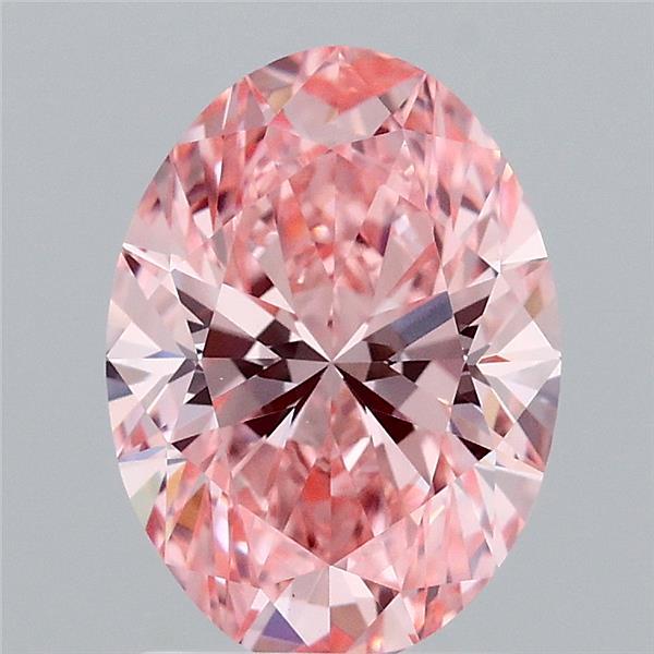 2.03 Carat Oval Lab Grown Diamond, Fancy Vivid Pink Color, VS1 Clarity