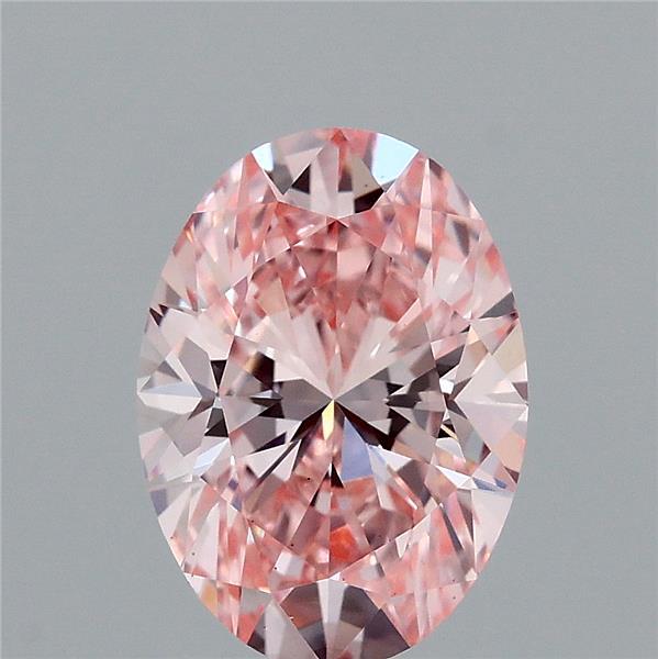 1.96 Carat Oval Lab Grown Diamond, Fancy Vivid Pink Color, VS2 Clarity