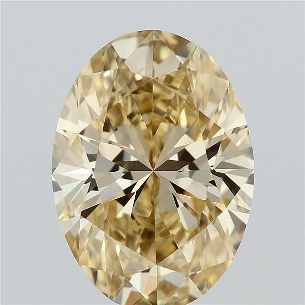 1.77 Carat Oval Lab Grown Diamond, Fancy Intense Yellow Color, VS1 Clarity