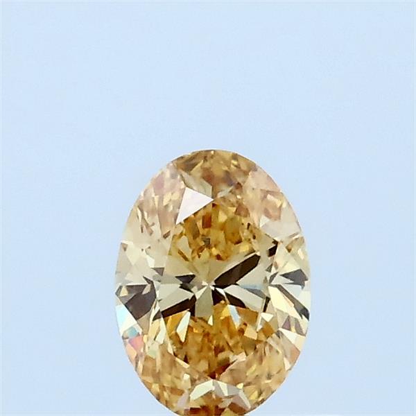 0.35 Carat Oval Lab Grown Diamond, Fancy Intense Yellow Color, VVS2 Clarity