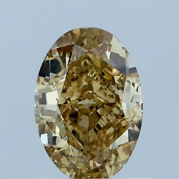 1.06 Carat Oval Lab Grown Diamond, Fancy Intense Yellow Color, VS1 Clarity