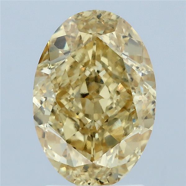 3.05 Carat Oval Lab Grown Diamond, Fancy Intense Yellow Color, VVS2 Clarity