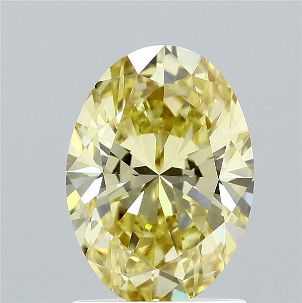 1.41 Carat Oval Lab Grown Diamond, Fancy Intense Yellow Color, VS1 Clarity