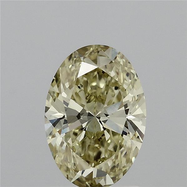 1.50 Carat Oval Lab Grown Diamond, Fancy Intense Yellow Color, VS2 Clarity